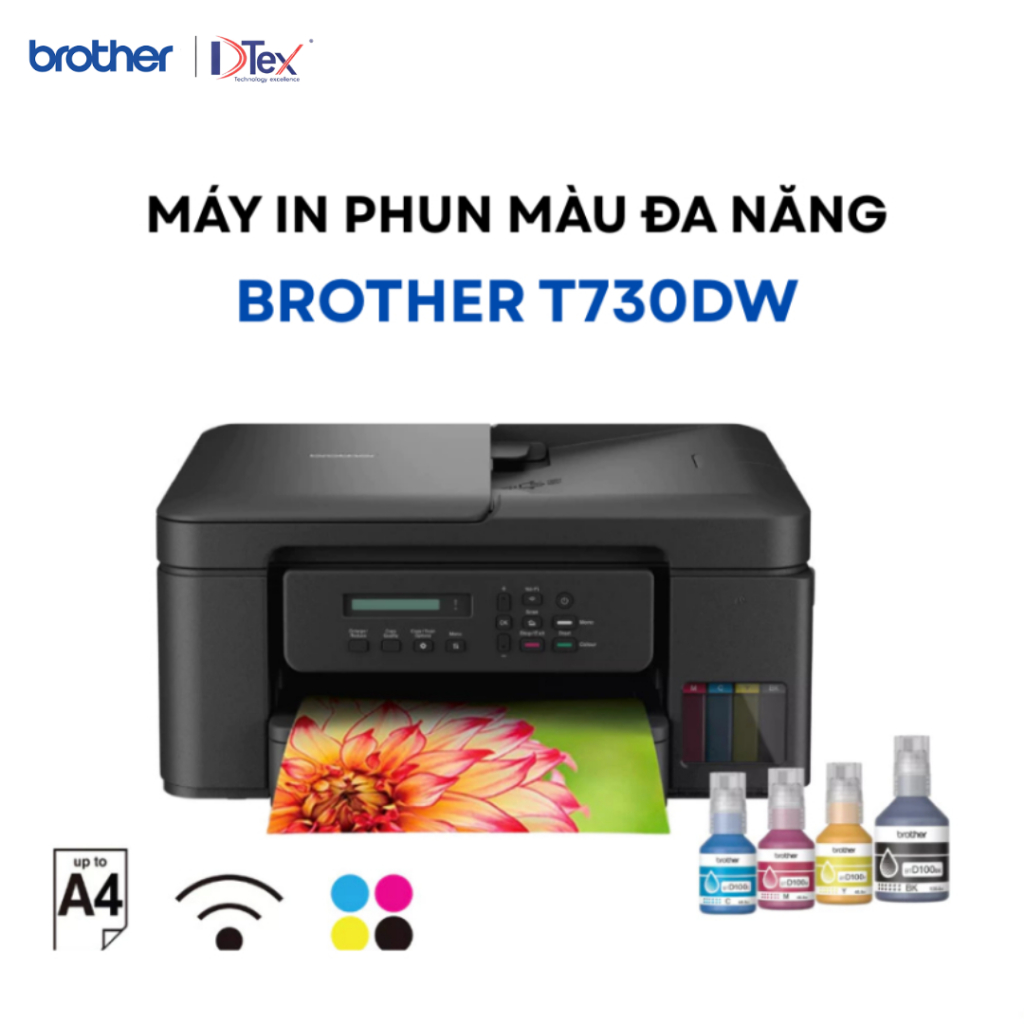 Máy in phun màu đa năng Brother DCP-T730DW - Hàng Chính Hãng