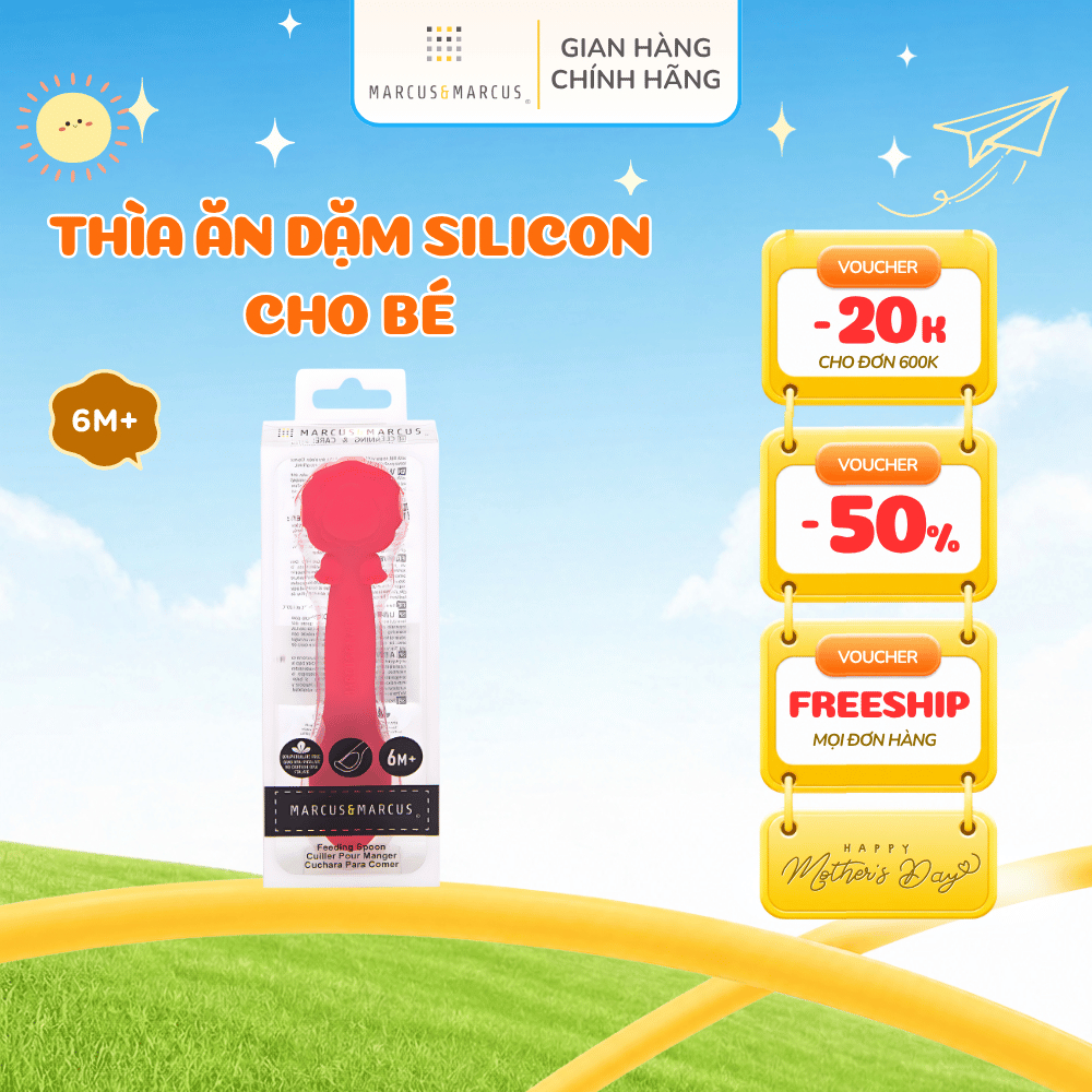 Thìa Ăn Dặm Silicon Cho Bé Marcus & Marcus - Marcus