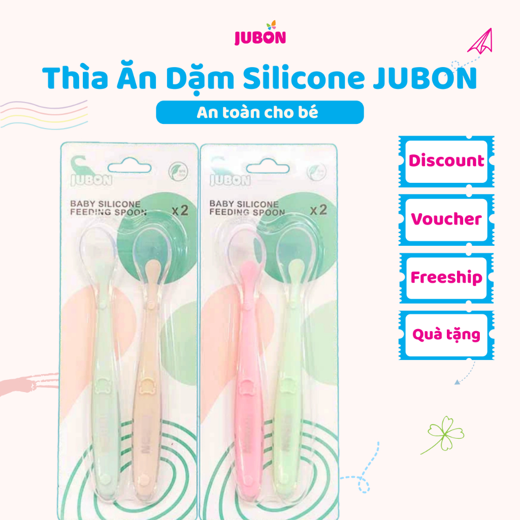 Set 2 thìa silicon Jubon siêu mềm