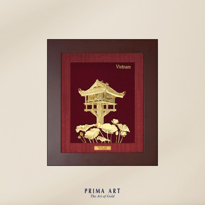 Tranh treo tường Mỹ Nghệ Phủ Vàng 24K PRIMA ART Chùa Một Cột 18 x 20cm-CGS-0406-05