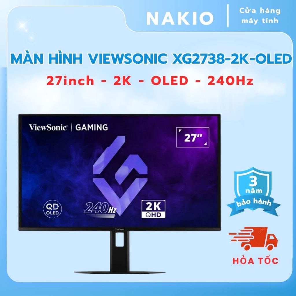 MÀN HÌNH VIEWSONIC XG2738-2K-OLED (2K/ OLED / 240Hz / 0,03ms / 200nit / HDR 10) - Bảo hành chính hãn