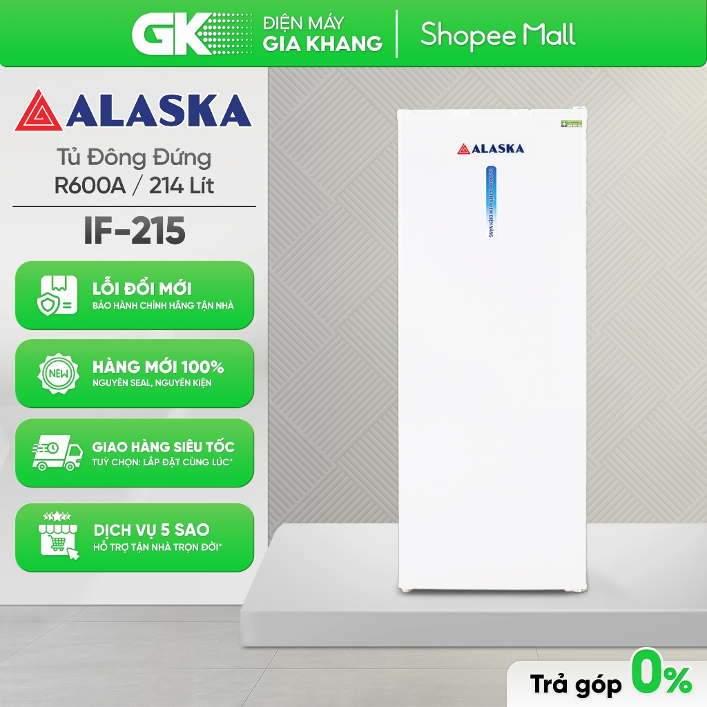 IF-215 Tủ Đông Đứng 214 Lít Alaska IF 215 [Toàn Quốc]