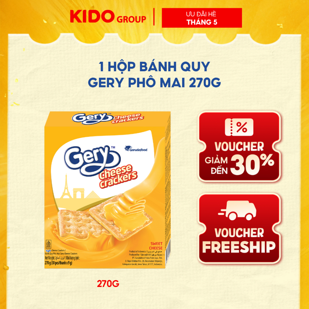 Bánh Quy Gery Vị Phô Mai Hộp 270g I Kido Group