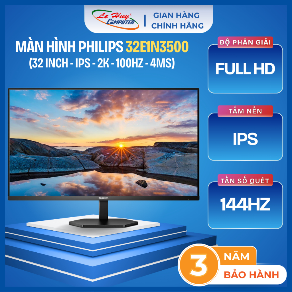 Màn Hình Philips 32E1N3500 32 inch (2K/IPS/100HZ/1MS)