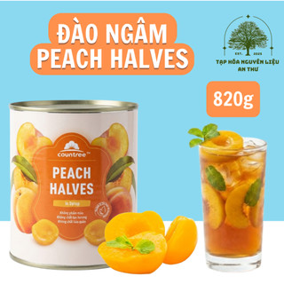 Đào Ngâm Nước Đường Countree -  Peach Halves - Đào Pha Chế Làm Nước Uống - Khối lượng 820g