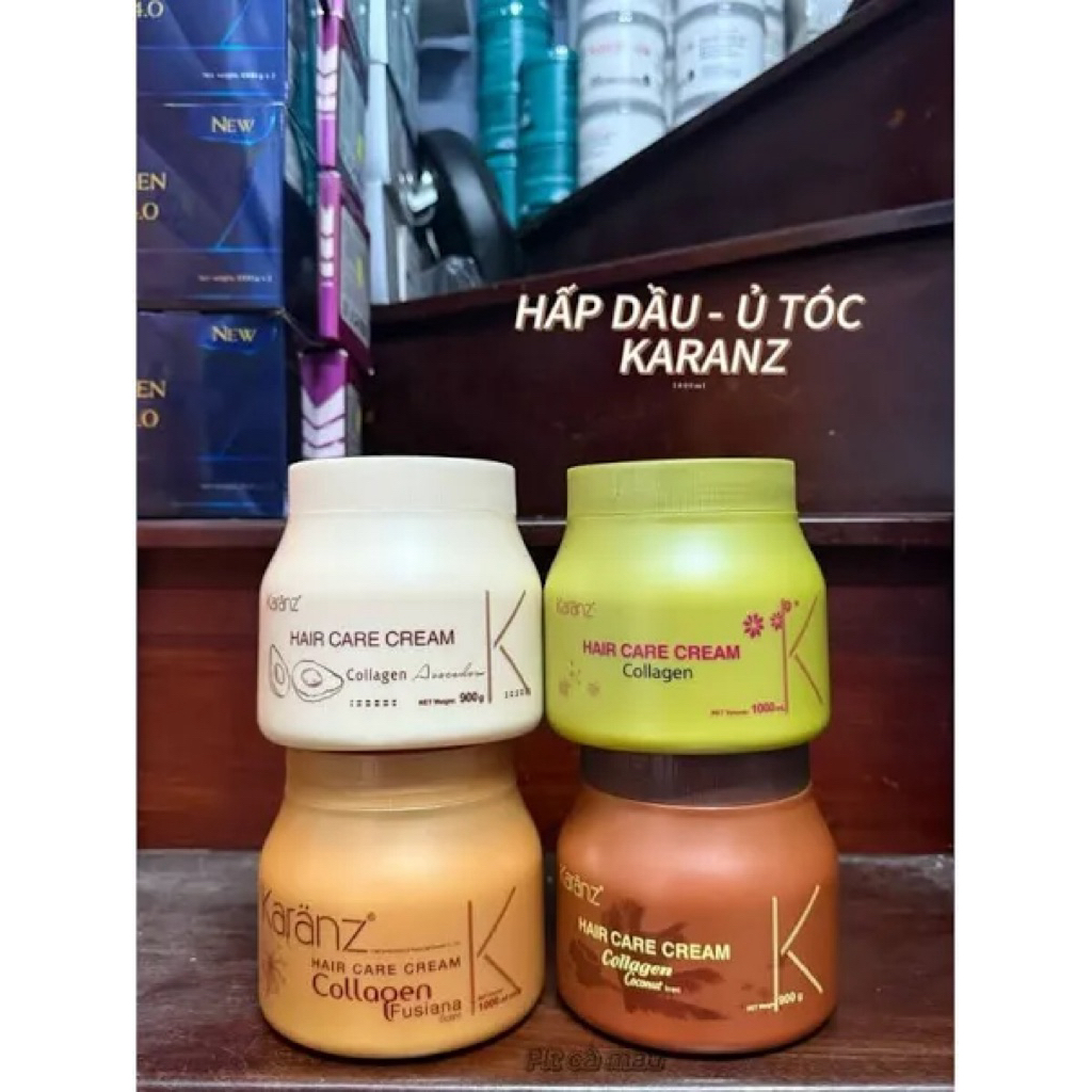 kem ủ tóc KARANZ 900g Collagen giup tái tạo mái toc óng ả,phục hồi hư tổn