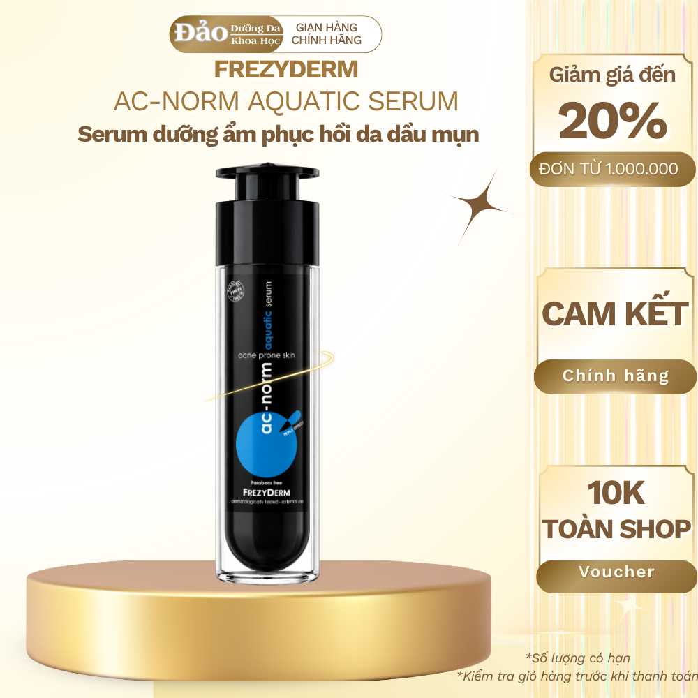 Serum dưỡng ẩm Frezyderm Ac-Norm Aquatic Serum phục hồi da dầu mụn thiếu nước 50ml
