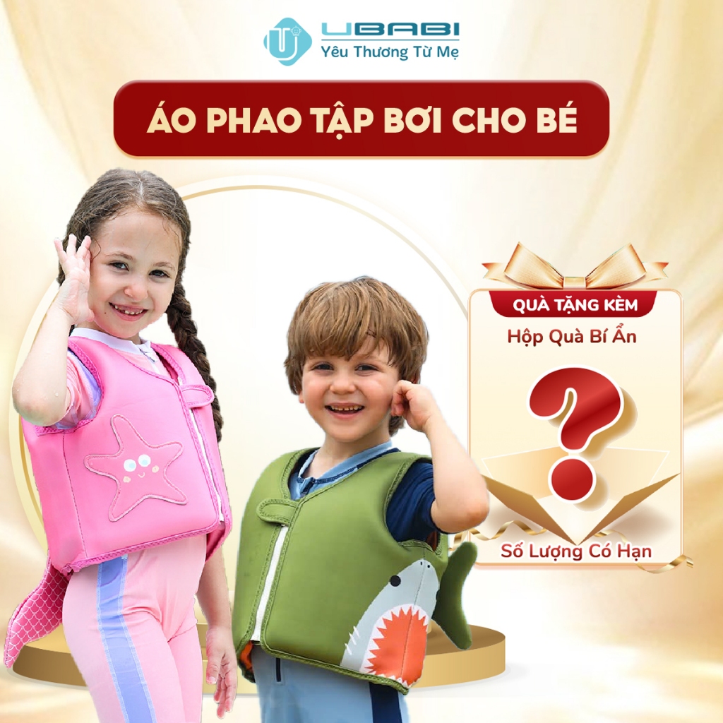 Áo Phao Tập Bơi Cho Bé từ 2-4 tuổi Ubabi UB-PK042 Áo Phao Cho Bé Cao Câp Khoá…