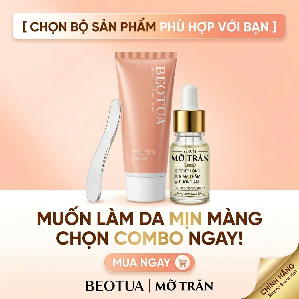 ( TẶNG MỠ TRĂN ) Kem tẩy lông BEOTUA kem triệt lông nách , lông tay, lông chân vĩnh viễn không đau rát
