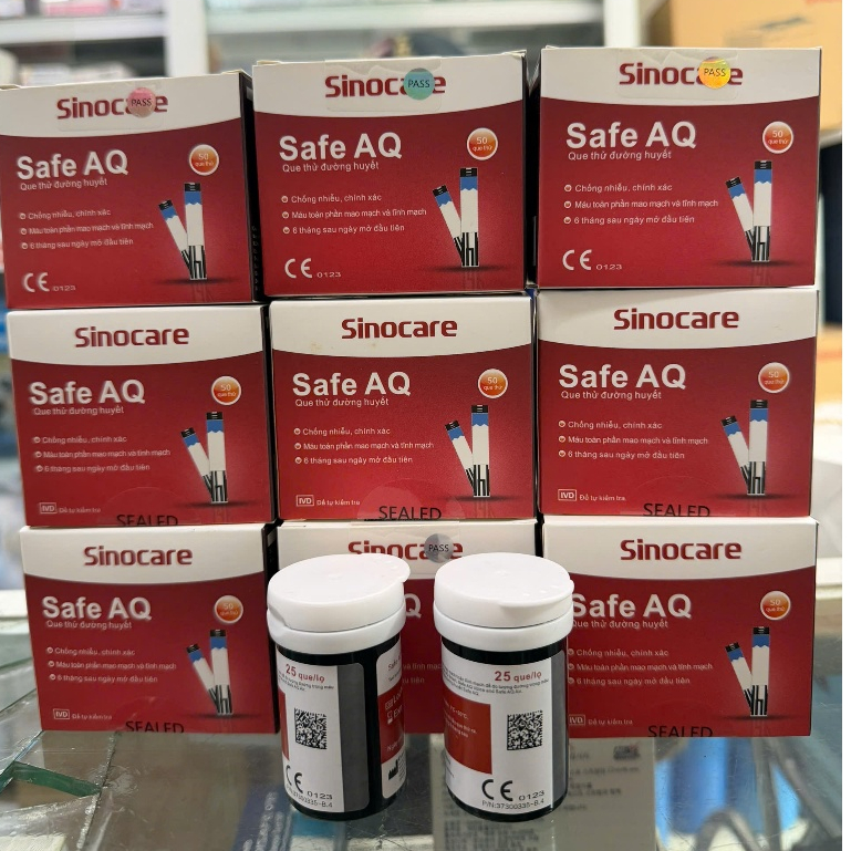 Que thử đường huyết Sinocare Safe AQ (hộp 50 que)