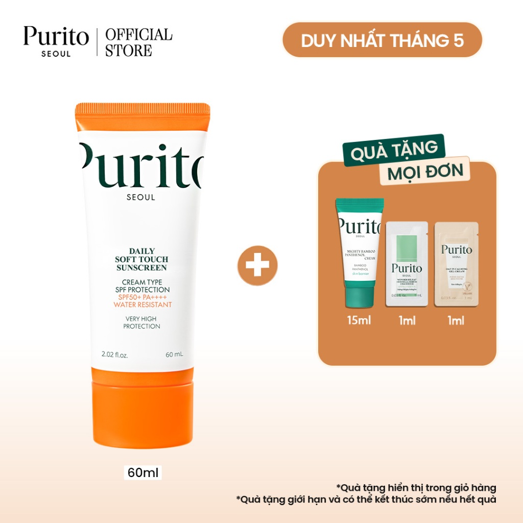 Kem Chống Nắng PURITO Daily Soft Touch Sunscreen SPF50+ PA++++ 60ml