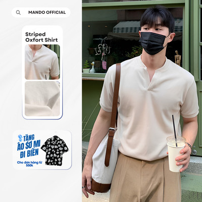 Áo Thun Nam Cổ V HENLEY TEE MANDO Form Regular Cotton 2 Chiều Basic Dễ Phối Mặc Hằng Ngày - TEE022