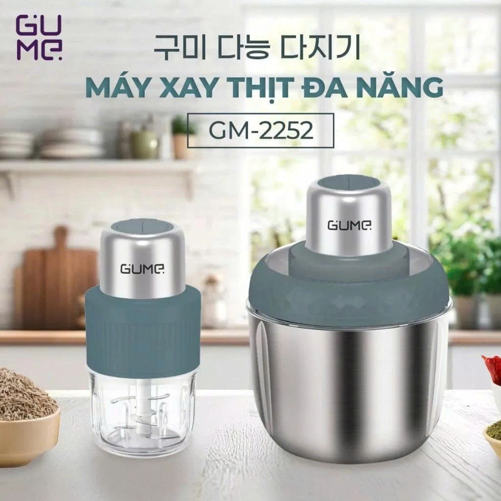 Máy xay thịt đa năng Gume GM2252 inox dung tích 2500ml ăn dặm cho bé