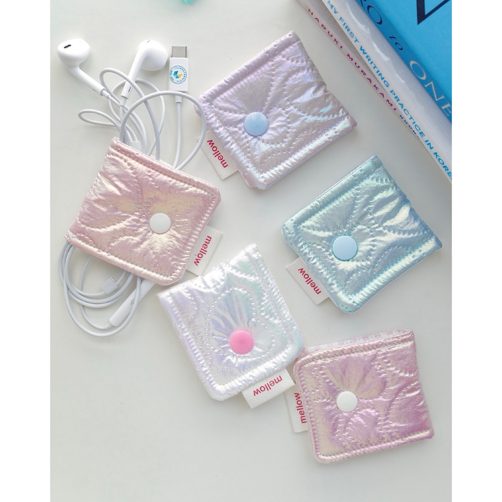 Mellow - Cable Holder vải hologram lấp lánh - Phụ kiện dễ thương