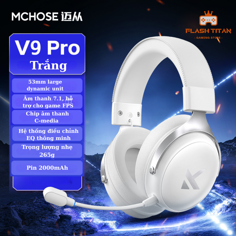 Tai nghe Gaming Mchose V9 pro - Hỗ trợ app tùy chỉnh - Có mic đàm thoại - 3 mode kết nối | BigBuy360 - bigbuy360.vn