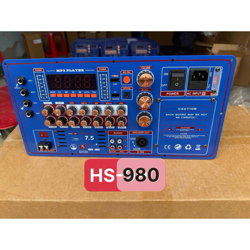 mạch loa Hs980 công suất 450w. có nút chuyển đổi 110-220. chuyên đánh loa 30,40,50