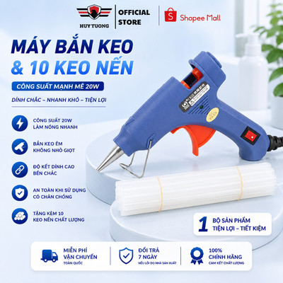 Combo máy bắn keo nến silicone 20w và 10 cây keo nến,súng bắn keo cầm tay nhỏ gọn.