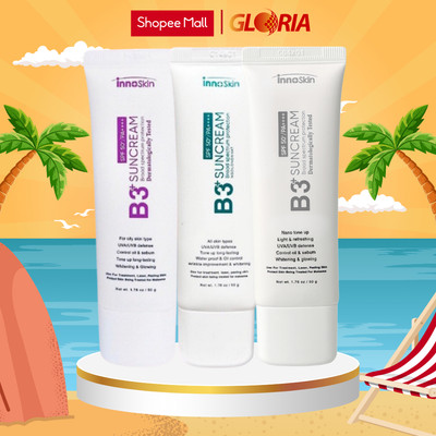 Kem Chống Nắng Phổ Rộng Hàn Quốc Innoskin B3 Suncream SPF50+ PA++++ 9 Màng Lọc, Tone Up, Dưỡng Trắng