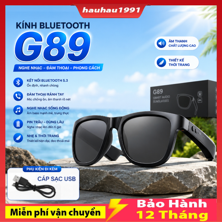 Kính mát thông minh G89 Bluetooth Tai nghe Stereo Touch Không thấm nước Thể thao ngoài trời