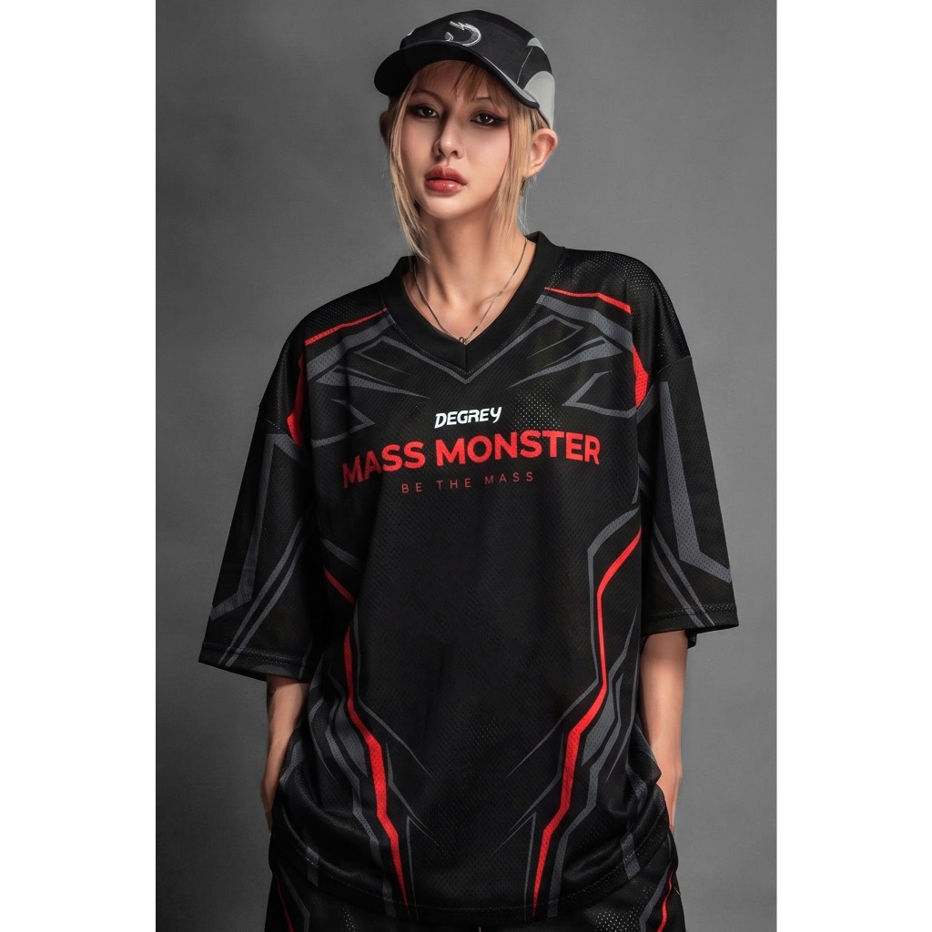 Áo thun thể thao màu MASSMONSTER Degrey Jersey 84 cổ tim - JERMASS
