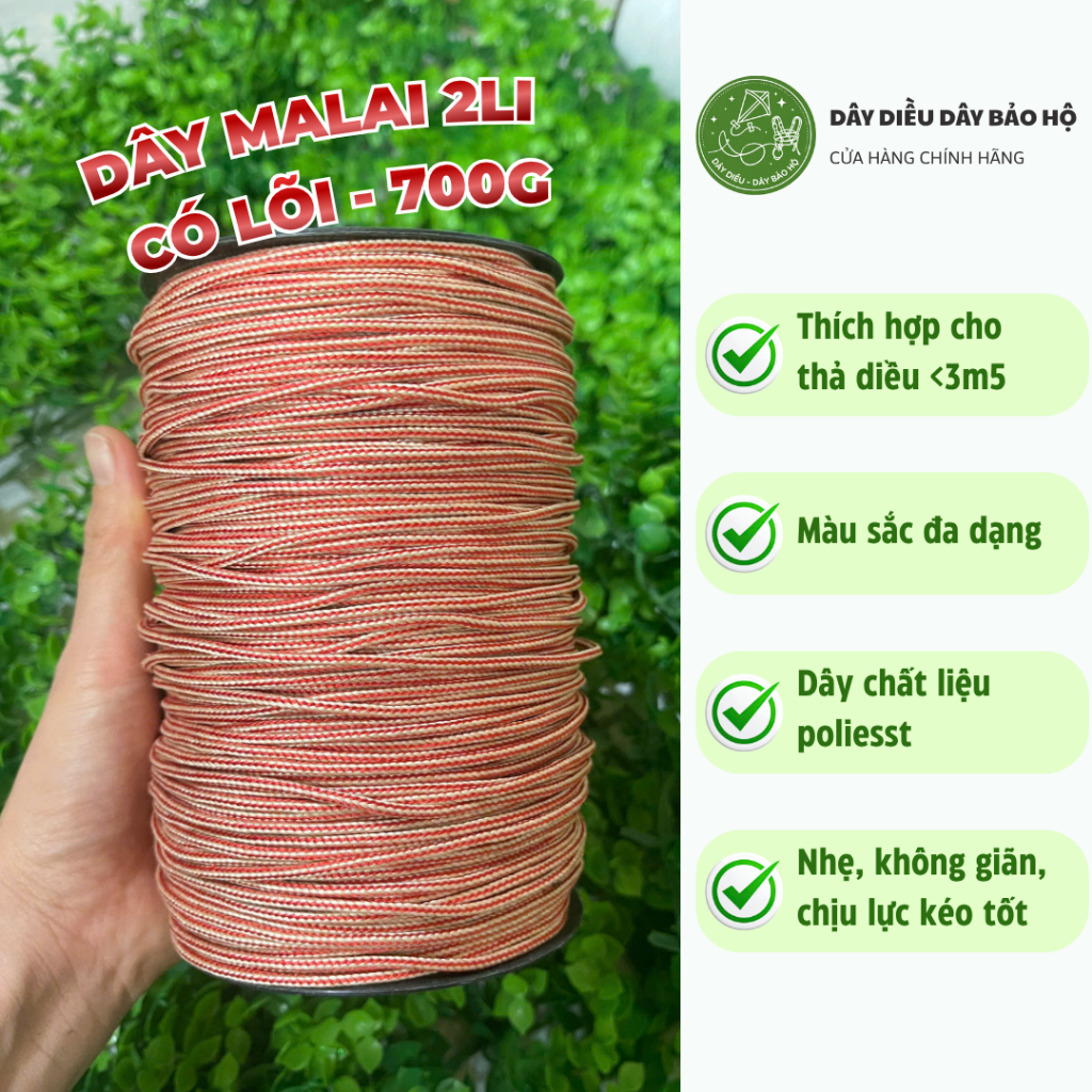 Dây Thả Diều Malai 2li 700g Chất Liệu Polyester Nhẹ, Không Giãn, Chịu Lực Tốt - Thả Diều, Chằng Sáo, Dây Buộc ML2Li