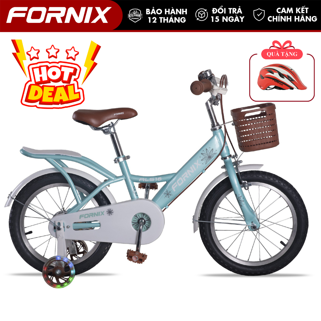 Xe Đạp Trẻ Em FORNIX ALS16 Dành Cho Bé Gái Khung Thép Vòng Bánh 16 Inch