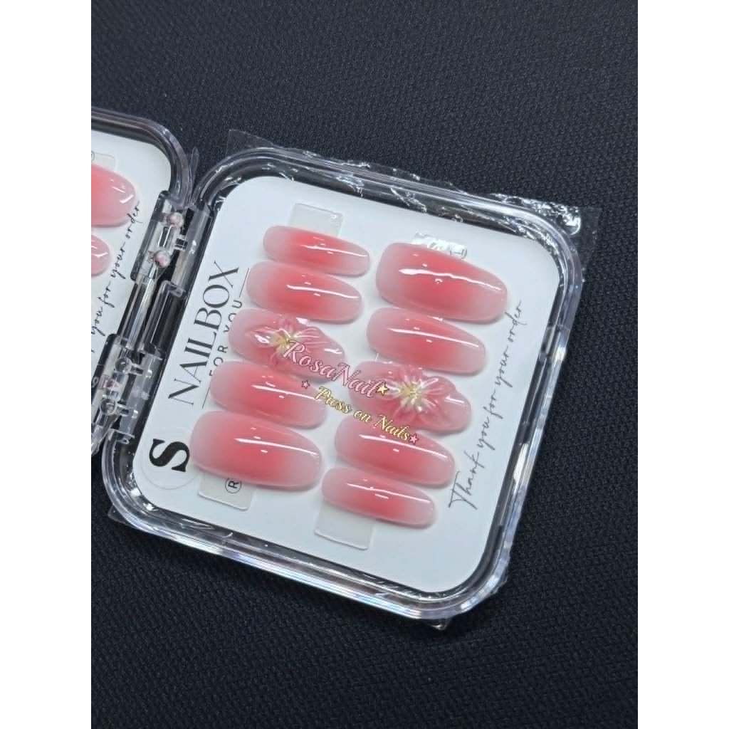 Móng tay giả – Nail Box OMRE HÒNG CAM BÔNG NẶN TẶNG FULL DỤNG CỤ ĐI KÈM