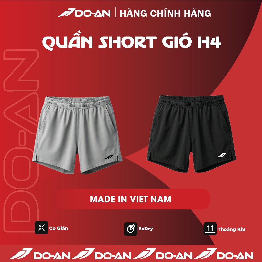 Quần Sport shorts H4 Thể Thao Nam Nữ Basic siêu co giãn , thoải mái - Made In VietNam