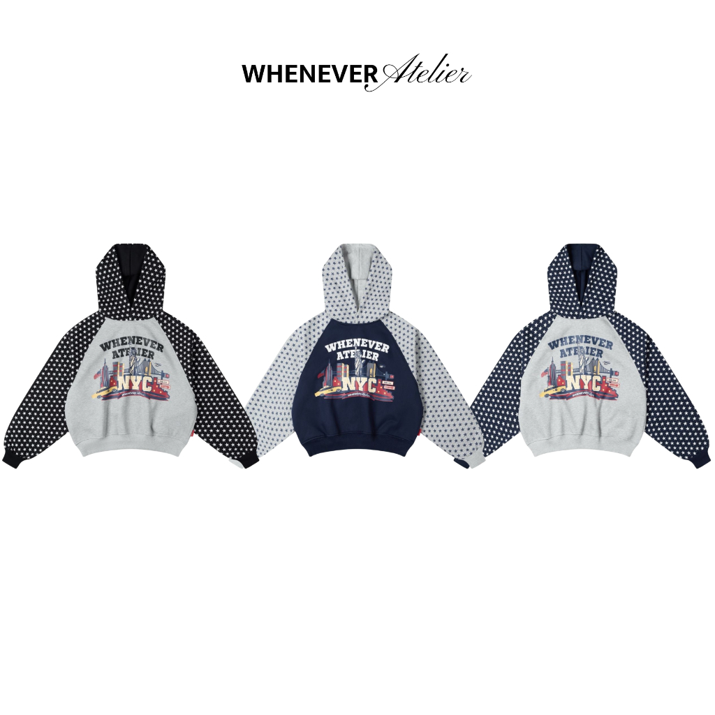 𝐖henever 𝐀telier | STAR RAGLAN HOODIE / 3 COLOR
