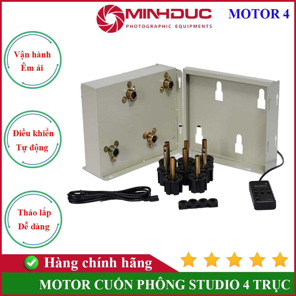Motor cuốn phông nền Studio 4 trục - MINH ĐỨC CAMERA