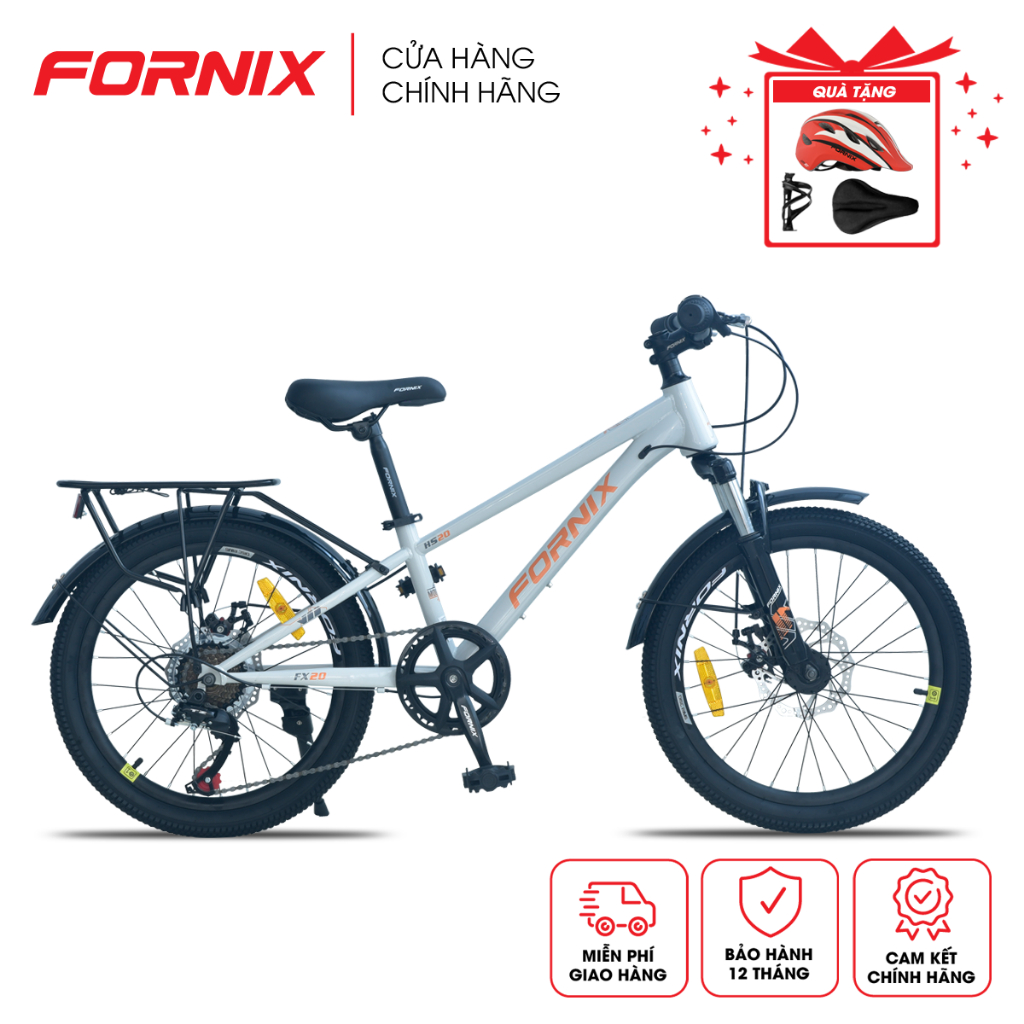 Xe Đạp Địa Hình Cho Trẻ Em FORNIX HS20 Khung Thép Vòng Bánh 20"  Bám Đường An Toàn