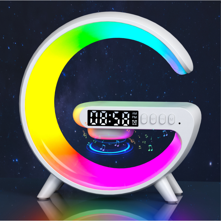 Loa Bluetooth BT-3401 Chữ G Led RGB,đồng hồ báo thức, sạc không dây, đèn nháy theo nhạc. Loa BT-3401