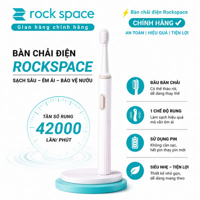 Bàn chải điện đánh răng tự động Rockspace hàng chính hãng bảo hành 3 tháng
