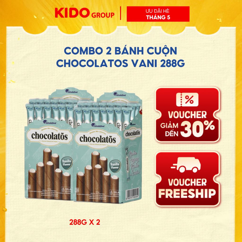 Combo 2 Bánh cuộn Chocolatos Vani 288g | Kido Group