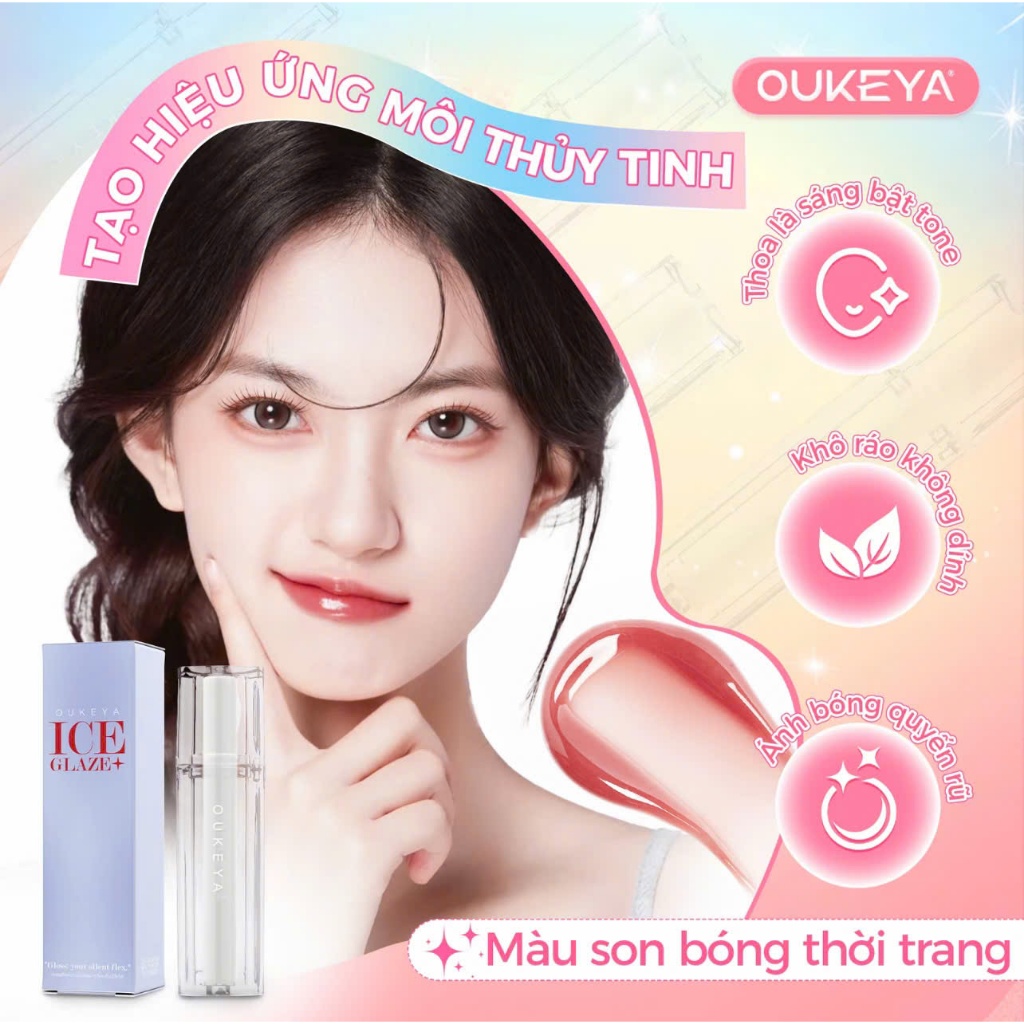 Oukeya Son Bóng - 8 Màu Thời Thượng | Lên Màng Không Dính | Bền Màu Không Trôi