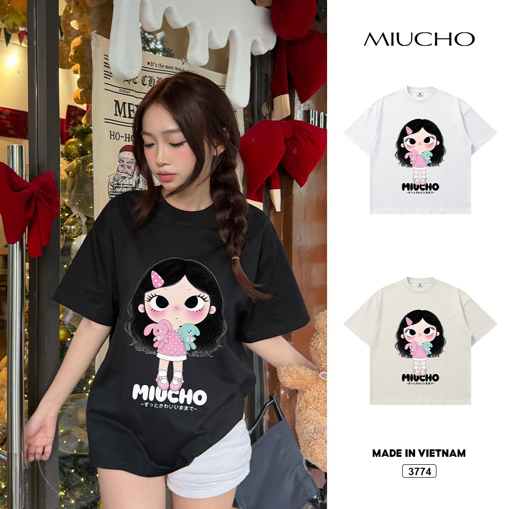 Áo thun boxy Cute Doll Chibi hot trend phong cách Hàn Quốc Miucho 3774