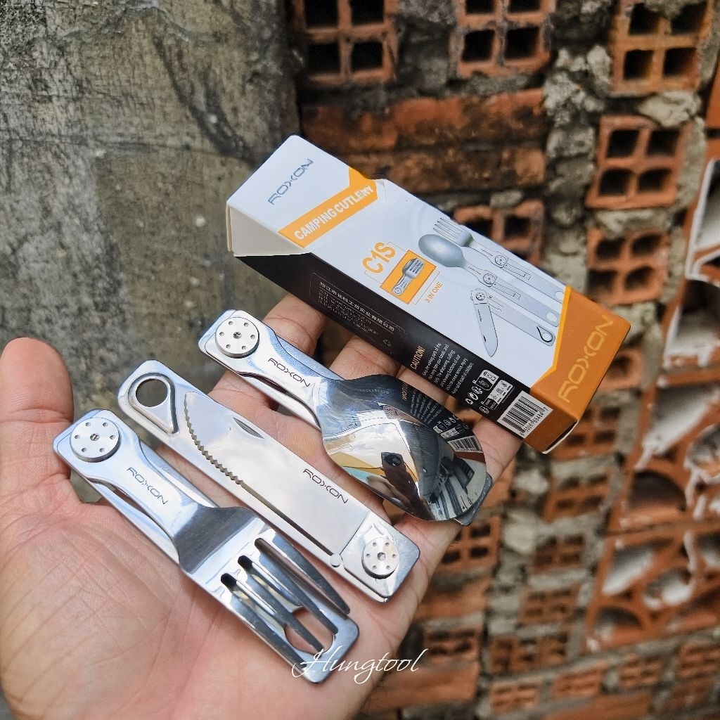 Bộ dụng cụ ăn gấp gọn Roxon C1S - Thép chống rỉ