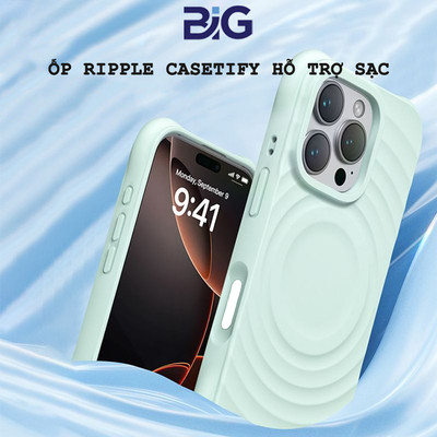 Ốp Lưng BIG Ripple Casetify Cao Cấp Cho iPhone 12–17 Pro Max | Chống Sốc, Hỗ Trợ Sạc Không Dây