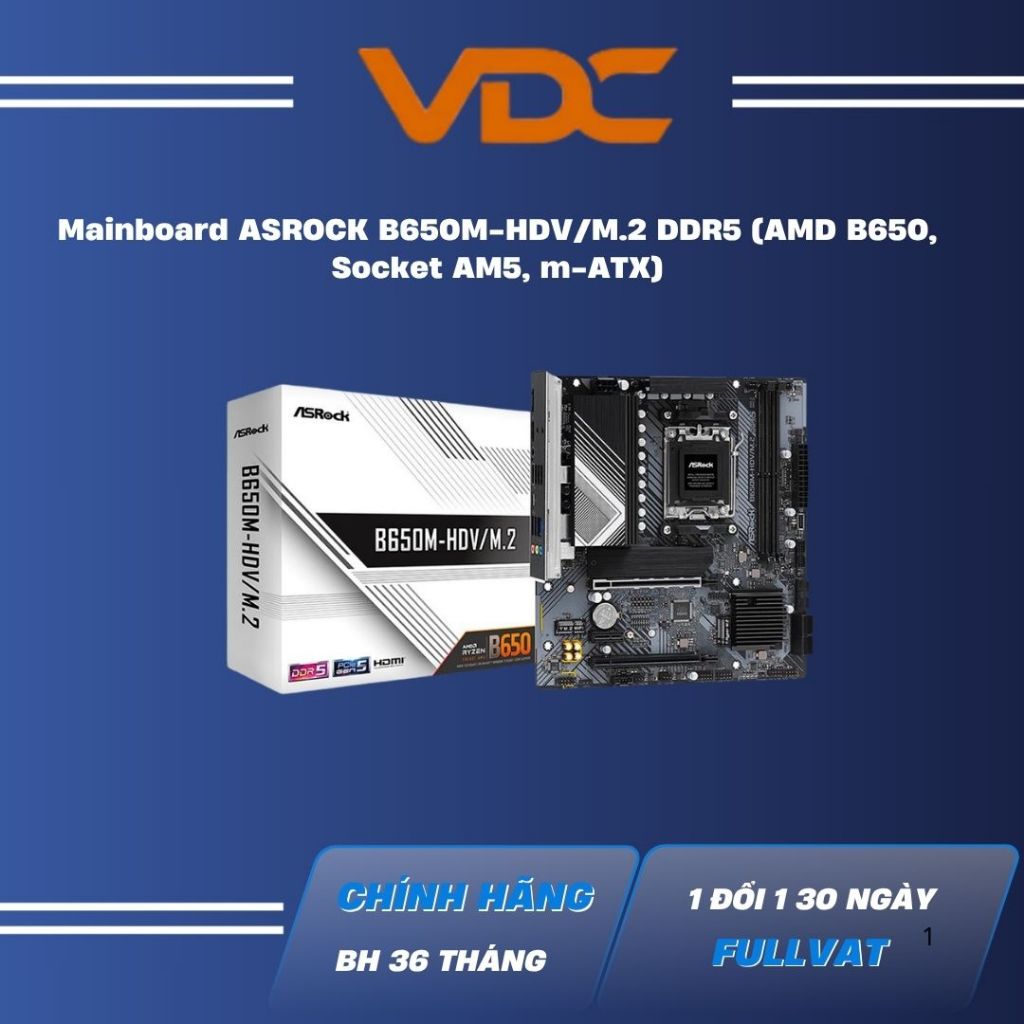 Mainboard ASROCK B650M-HDV/M.2 DDR5 (AMD B650, Socket AM5, m-ATX)