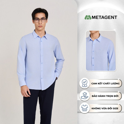 Áo sơ mi kẻ tay dài nam Metagent MS 17E4168