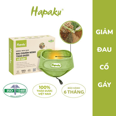 Đai Chườm Nóng Thảo Dược Cổ Gáy Hapaku, Giảm Đau Cổ Gáy, Nhức Mỏi, Căng Cơ, Thư Giãn Ngủ Ngon