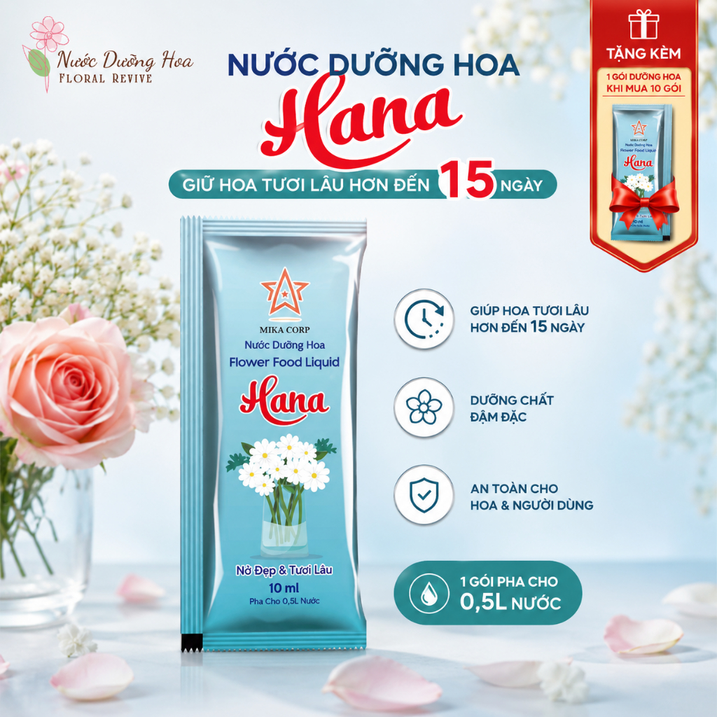 Nước dưỡng hoa HANA 10ml (Pha cho 0.5 lít nước)