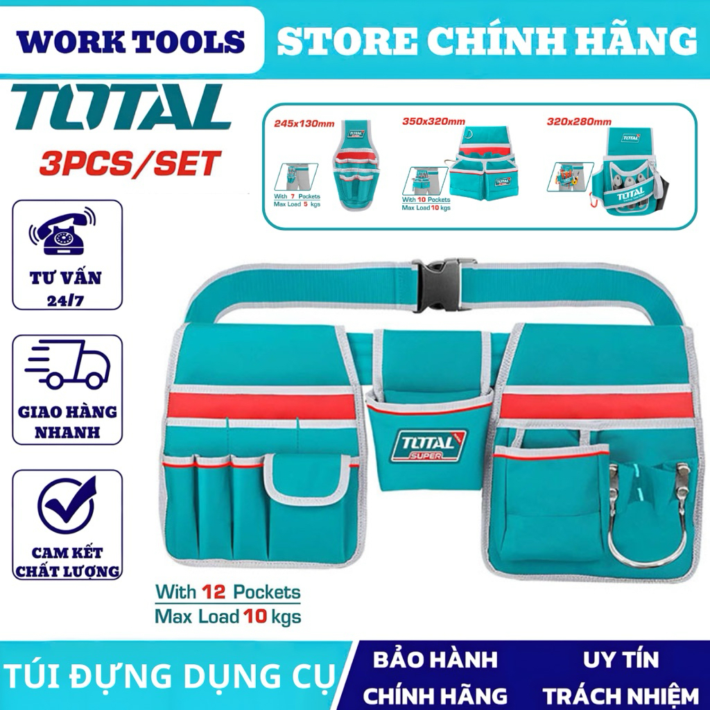 Túi đựng dụng cụ nhiều ngăn TOTAL THT16P40125, THT16P10125, THT16P5021, THT16P20325 DNTT