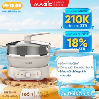 Nồi lẩu hấp hơi thủy nhiệt Magic Eco AC-284, bảo hành 24 tháng