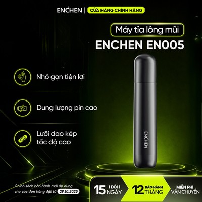 Máy tỉa lông mũi Enchen EN005 tốc độ cao 7000 vòng nhỏ gọn dùng pin AA, an toàn sử dụng - BH 3 tháng