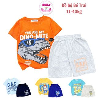 [11-40kg]Đồ Bộ quần áo cộc tay bé trai thun cotton mỏng mát thấm hút mồ hôi tốt.Quần áo trẻ em mặc hè in hình minecraft