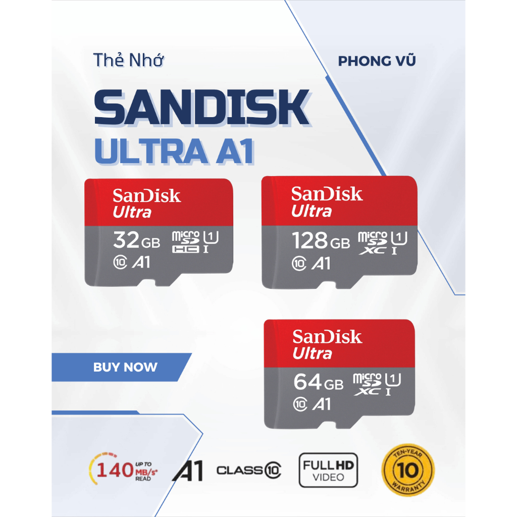 Thẻ Nhớ MicroSDHC SanDisk Ultra 32GB 64GB Chính Hãng Giá Rẻ