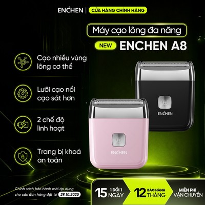 Máy Cạo Lông Đa Năng Enchen A8 Dành Cho Nam & Nữ - Lưỡi Cạo Êm Nhỏ Gọn Phù Hợp Nhiều Vùng Cơ Thể - Sạc Nhanh Chóng