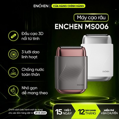 Máy cạo râu Enchen Mini MS006 - đầu cạo nổi từ tính -  lưỡi dao nâng cấp - chống nước toàn thân - BH 12 tháng