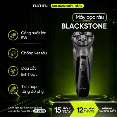 Máy cạo râu Enchen Blackstone, Blackstone 3 có tông đơ phụ, đầu dao 3D chống nước - BH 12 tháng